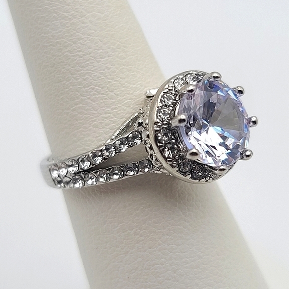 Cubic Zirconia Wedding or Cocktail Ring S925 Silver Plated - Picture 13 of 14